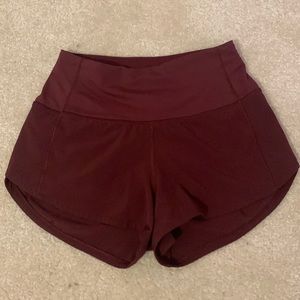 lululemon high waisted speed up shorts